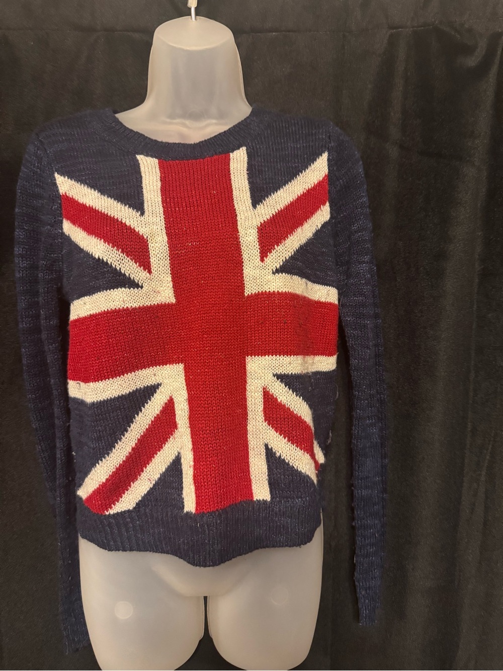 Rebellious one Navy Union Jack Knit Sweater - Women
